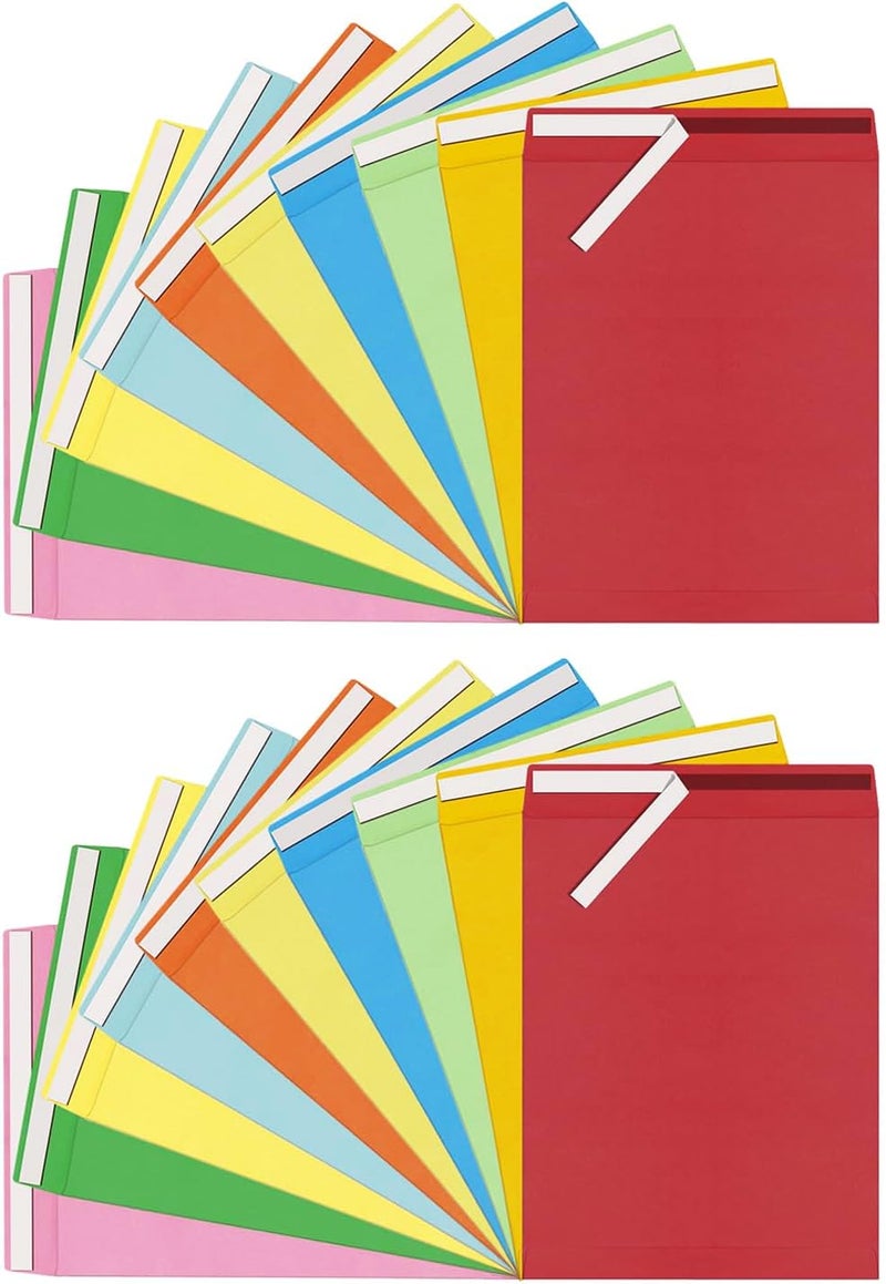 Mxinxiu 20 Pcs 10x13 inches Colored Catalog Envelopes self seal 28lb Colorful Printable Kraft Ultra Strong Peel & Seal For Mailing, Storage And Organizing Acid Free - Image 1